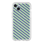 スリムプロテクションプレミアムケース with MagSafe［ Small Stripe - Navy × Green ］