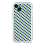 スリムプロテクションプレミアムケース with MagSafe［ Small Stripe - Navy × Green ］