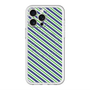スリムプロテクションプレミアムケース with MagSafe［ Small Stripe - Navy × Green ］