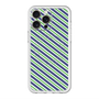 スリムプロテクションプレミアムケース with MagSafe［ Small Stripe - Navy × Green ］