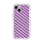 スリムプロテクションプレミアムケース with MagSafe［ Small Stripe - Purple × Pink ］