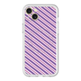 スリムプロテクションプレミアムケース with MagSafe［ Small Stripe - Purple × Pink ］