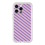 スリムプロテクションプレミアムケース with MagSafe［ Small Stripe - Purple × Pink ］