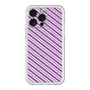 スリムプロテクションプレミアムケース with MagSafe［ Small Stripe - Purple × Pink ］