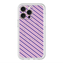 スリムプロテクションプレミアムケース with MagSafe［ Small Stripe - Purple × Pink ］