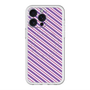 スリムプロテクションプレミアムケース with MagSafe［ Small Stripe - Purple × Pink ］