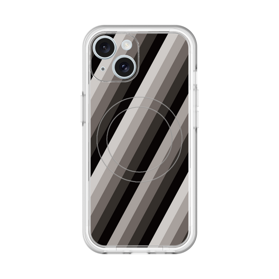 スリムプロテクションプレミアムケース with MagSafe［ Middle Stripe - Black ］