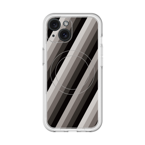 スリムプロテクションプレミアムケース with MagSafe［ Middle Stripe - Black ］