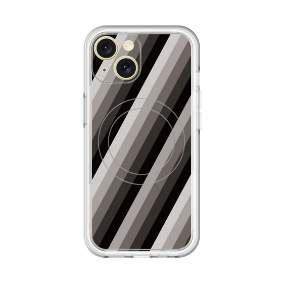 スリムプロテクションプレミアムケース with MagSafe［ Middle Stripe - Black ］