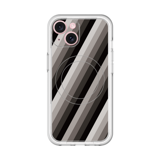 スリムプロテクションプレミアムケース with MagSafe［ Middle Stripe - Black ］