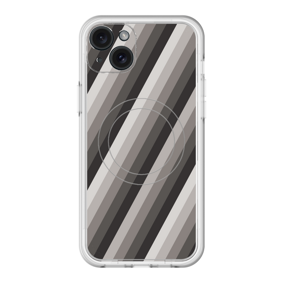 スリムプロテクションプレミアムケース with MagSafe［ Middle Stripe - Black ］