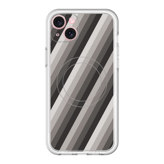 スリムプロテクションプレミアムケース with MagSafe［ Middle Stripe - Black ］