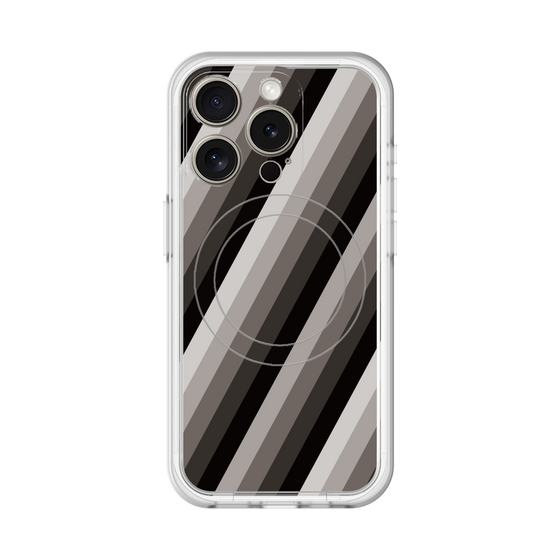 スリムプロテクションプレミアムケース with MagSafe［ Middle Stripe - Black ］
