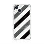 スリムプロテクションプレミアムケース with MagSafe［ Big Stripe - Black × Gray ］