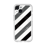 スリムプロテクションプレミアムケース with MagSafe［ Big Stripe - Black × Gray ］