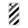 スリムプロテクションプレミアムケース with MagSafe［ Big Stripe - Black × Gray ］