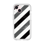 スリムプロテクションプレミアムケース with MagSafe［ Big Stripe - Black × Gray ］
