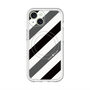 スリムプロテクションプレミアムケース with MagSafe［ Big Stripe - Black × Gray ］