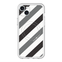 スリムプロテクションプレミアムケース with MagSafe［ Big Stripe - Black × Gray ］