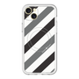 スリムプロテクションプレミアムケース with MagSafe［ Big Stripe - Black × Gray ］