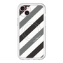 スリムプロテクションプレミアムケース with MagSafe［ Big Stripe - Black × Gray ］