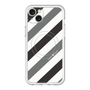 スリムプロテクションプレミアムケース with MagSafe［ Big Stripe - Black × Gray ］