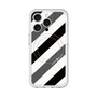 スリムプロテクションプレミアムケース with MagSafe［ Big Stripe - Black × Gray ］