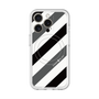 スリムプロテクションプレミアムケース with MagSafe［ Big Stripe - Black × Gray ］