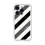 スリムプロテクションプレミアムケース with MagSafe［ Big Stripe - Black × Gray ］