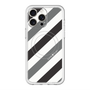 スリムプロテクションプレミアムケース with MagSafe［ Big Stripe - Black × Gray ］