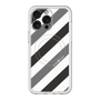 スリムプロテクションプレミアムケース with MagSafe［ Big Stripe - Black × Gray ］