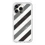 スリムプロテクションプレミアムケース with MagSafe［ Big Stripe - Black × Gray ］