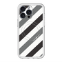 スリムプロテクションプレミアムケース with MagSafe［ Big Stripe - Black × Gray ］