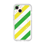 スリムプロテクションプレミアムケース with MagSafe［ Big Stripe - Green × Yellow ］