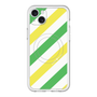 スリムプロテクションプレミアムケース with MagSafe［ Big Stripe - Green × Yellow ］
