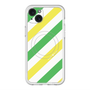 スリムプロテクションプレミアムケース with MagSafe［ Big Stripe - Green × Yellow ］