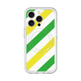 スリムプロテクションプレミアムケース with MagSafe［ Big Stripe - Green × Yellow ］