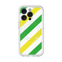 スリムプロテクションプレミアムケース with MagSafe［ Big Stripe - Green × Yellow ］