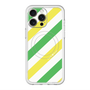 スリムプロテクションプレミアムケース with MagSafe［ Big Stripe - Green × Yellow ］