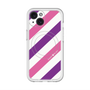 スリムプロテクションプレミアムケース with MagSafe［ Big Stripe - Purple × Pink ］