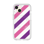 スリムプロテクションプレミアムケース with MagSafe［ Big Stripe - Purple × Pink ］