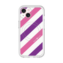 スリムプロテクションプレミアムケース with MagSafe［ Big Stripe - Purple × Pink ］