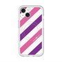 スリムプロテクションプレミアムケース with MagSafe［ Big Stripe - Purple × Pink ］