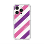 スリムプロテクションプレミアムケース with MagSafe［ Big Stripe - Purple × Pink ］