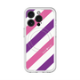 スリムプロテクションプレミアムケース with MagSafe［ Big Stripe - Purple × Pink ］