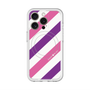 スリムプロテクションプレミアムケース with MagSafe［ Big Stripe - Purple × Pink ］