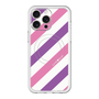 スリムプロテクションプレミアムケース with MagSafe［ Big Stripe - Purple × Pink ］