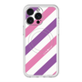 スリムプロテクションプレミアムケース with MagSafe［ Big Stripe - Purple × Pink ］