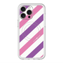 スリムプロテクションプレミアムケース with MagSafe［ Big Stripe - Purple × Pink ］