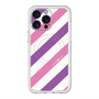 スリムプロテクションプレミアムケース with MagSafe［ Big Stripe - Purple × Pink ］